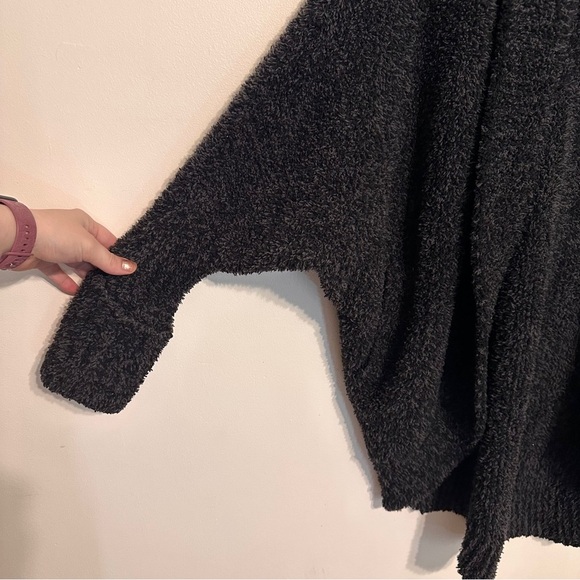 Barefoot Dreams CozyChic Cocoon Cardigan Carbon Dark Gray Black Size L/XL - Picture 3 of 7